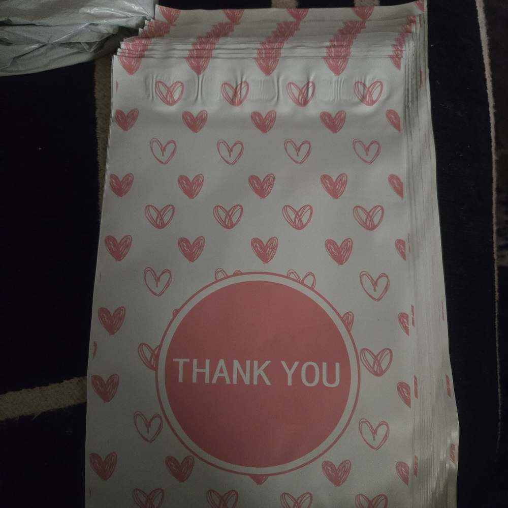 Pink Gray Polymailers Says Thank You Qty 25 6 X 9 - Picture 5 of 5